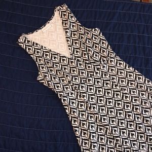 NY&Co Black & White V Neck Dress Size XS
